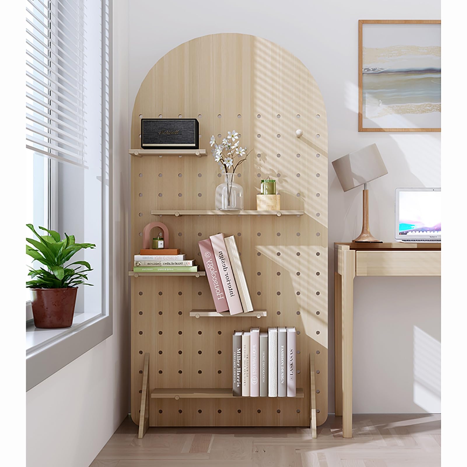 Lochplatte Holz, Beweglich Pegboard Mit Rollen, Werkzeugregal, 120×60 cm Lochblech für Zuhause, Büro, Handwerk (Color : Green, Size : With casters)