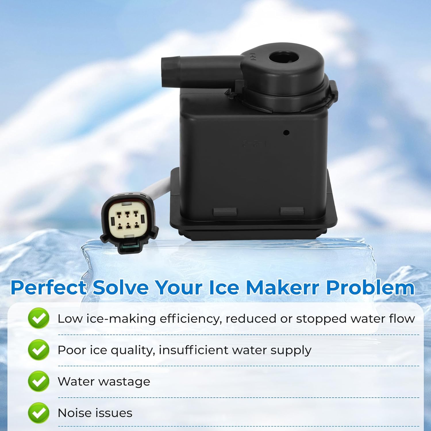 W11542867 Ice Maker Circulation Pump Compatible with Whirlpool, Jenn-Air, KitchenAid, Kenmore, Amana, Ice Maker Recirculation Pump Directly Replaces W11325175, W11176264, W10747426, W11439191