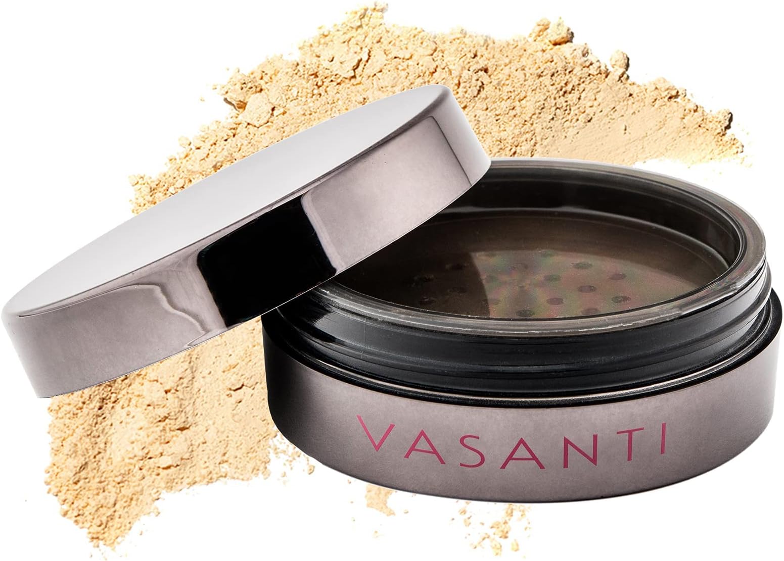 Vasanti Cosmetics Lotus Brightening Powder - Loose Face Powder 200V (Warm Soft Yellow - Light to Medium Skintones) - Hypoallergenic, Full Coverage Non-Ashy and Instantly Brightens Under Eyes