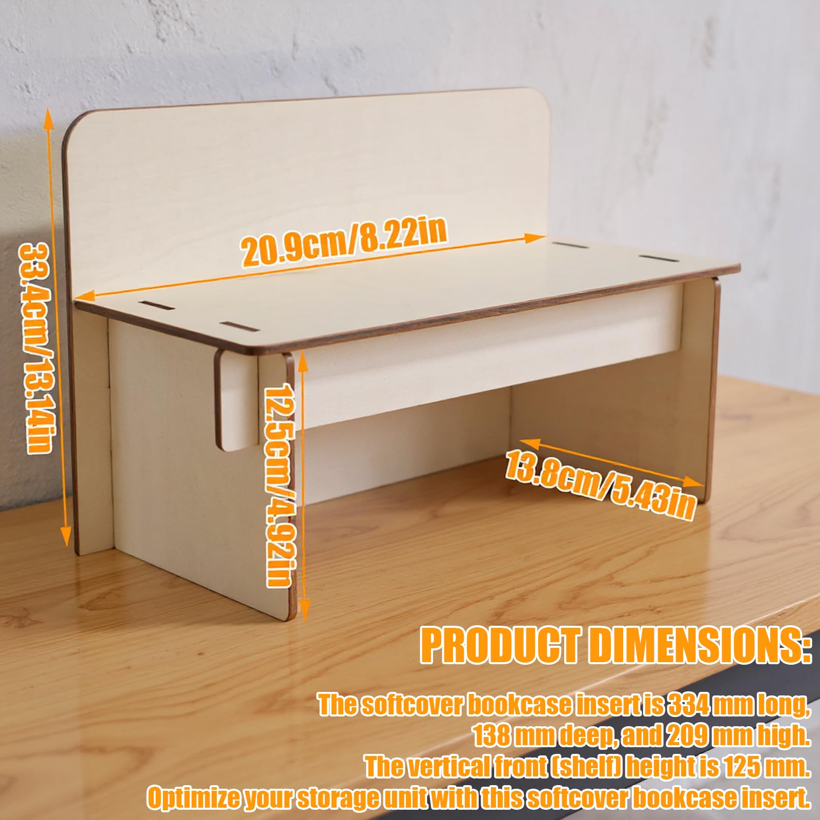Inserto elevador de libros de tapa blanda compatible con la unidad de almacenamiento Ikea Kallax, inserta estantes para mejorar la organización del libro