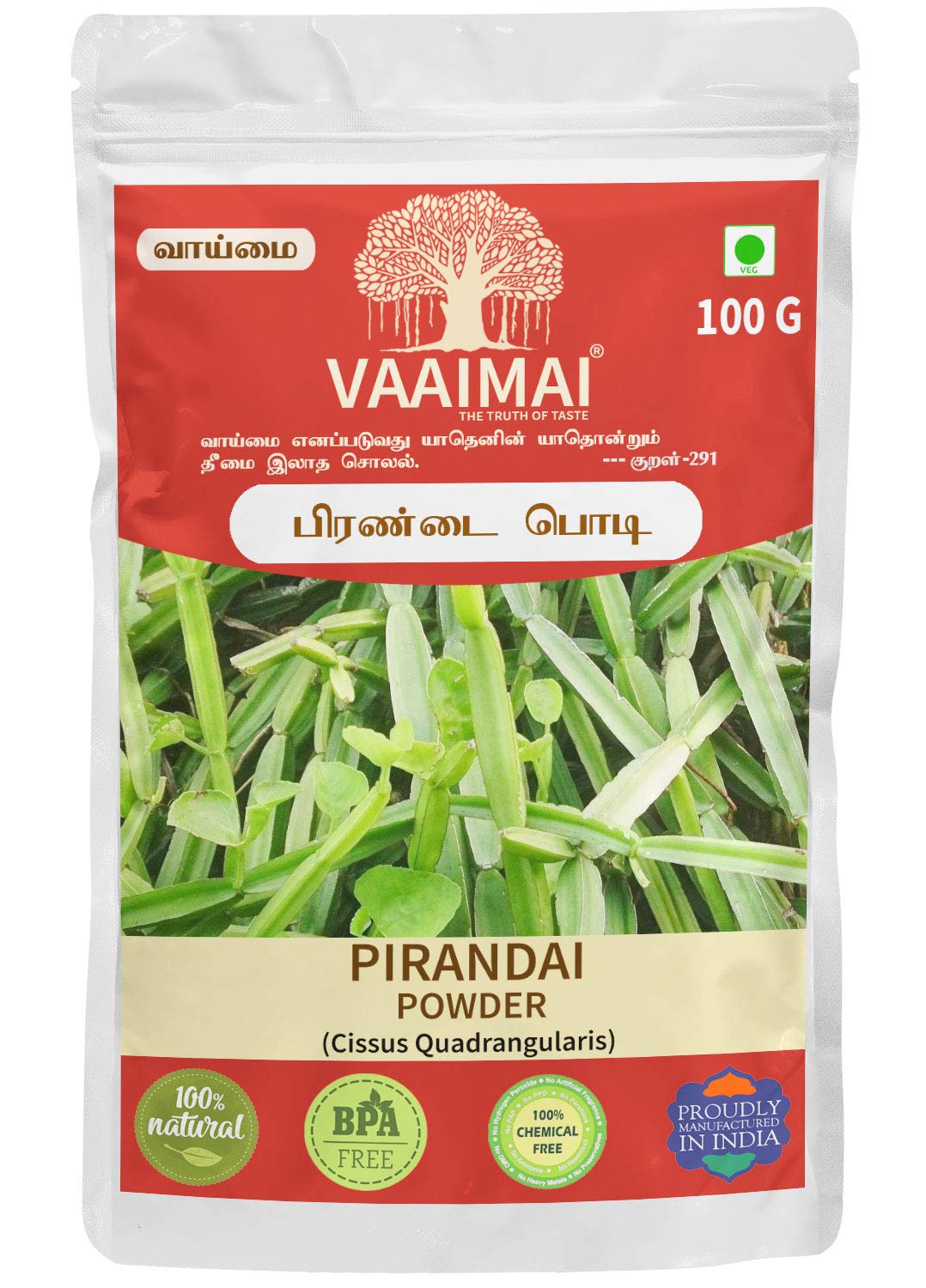 VAAIMAI Pirandai Powder / Hadjod / Veld Grape / Cissus Quadrangularis, 100g (B08L1CTRV1) Amazon Price History, Amazon Price Tracker