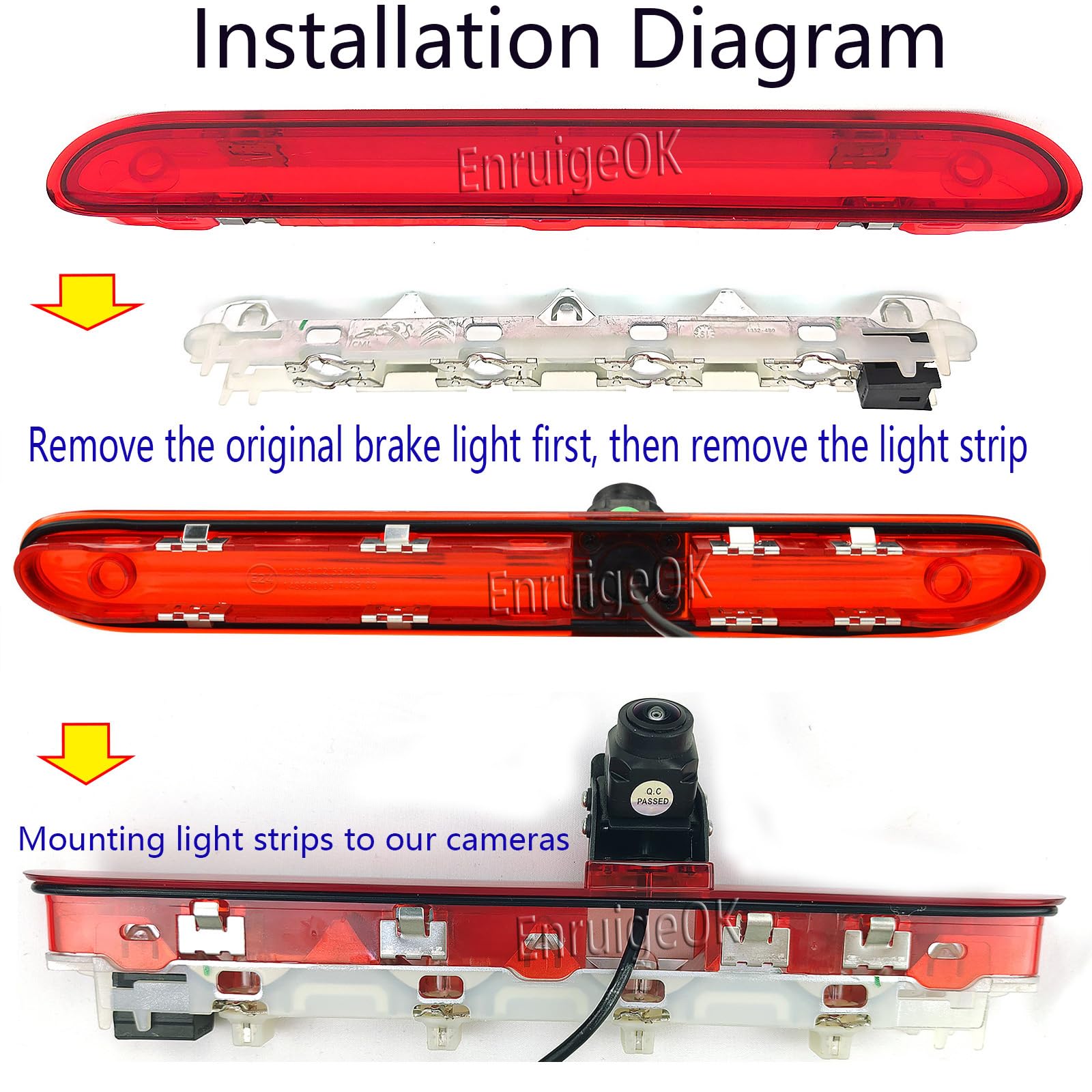 Caméra De Recul Double Lentille Avec écran De 17,4 Cm Et 2 Rétroviseurs Divisés Pour Peugeot Expert Fiat Scudo Citroen Jumpy (2007-2016) Toyota Proace 2013-2016 (kit Beige