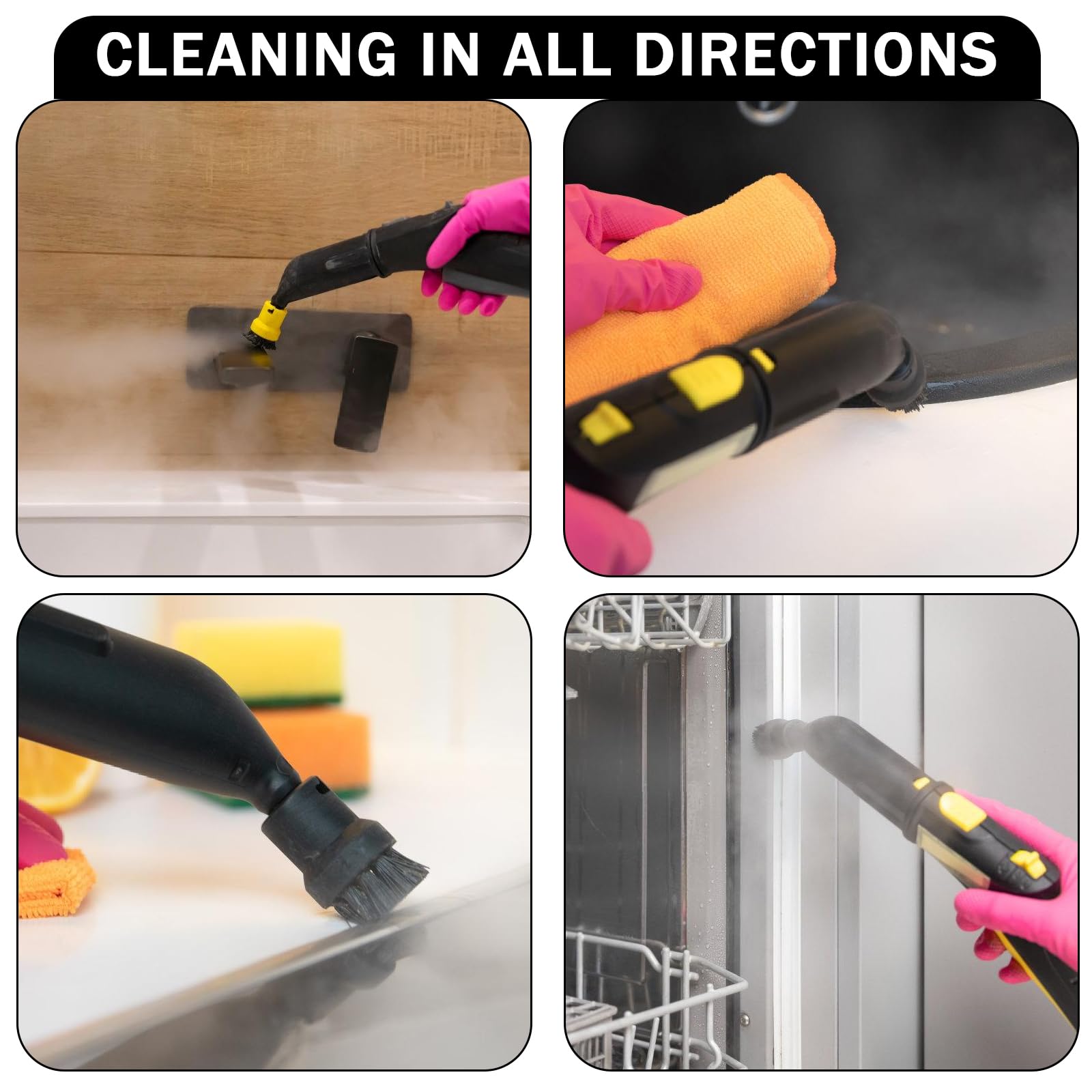 10 pezzi accessori per pulitore a vapore Kärcher SC1 SC2 SC3 SC4 SC5: set di accessori per pulitore a vapore Kärcher SC1-SC5, pulitore a vapore con ugello prolungato, ugello curvo, spazzola