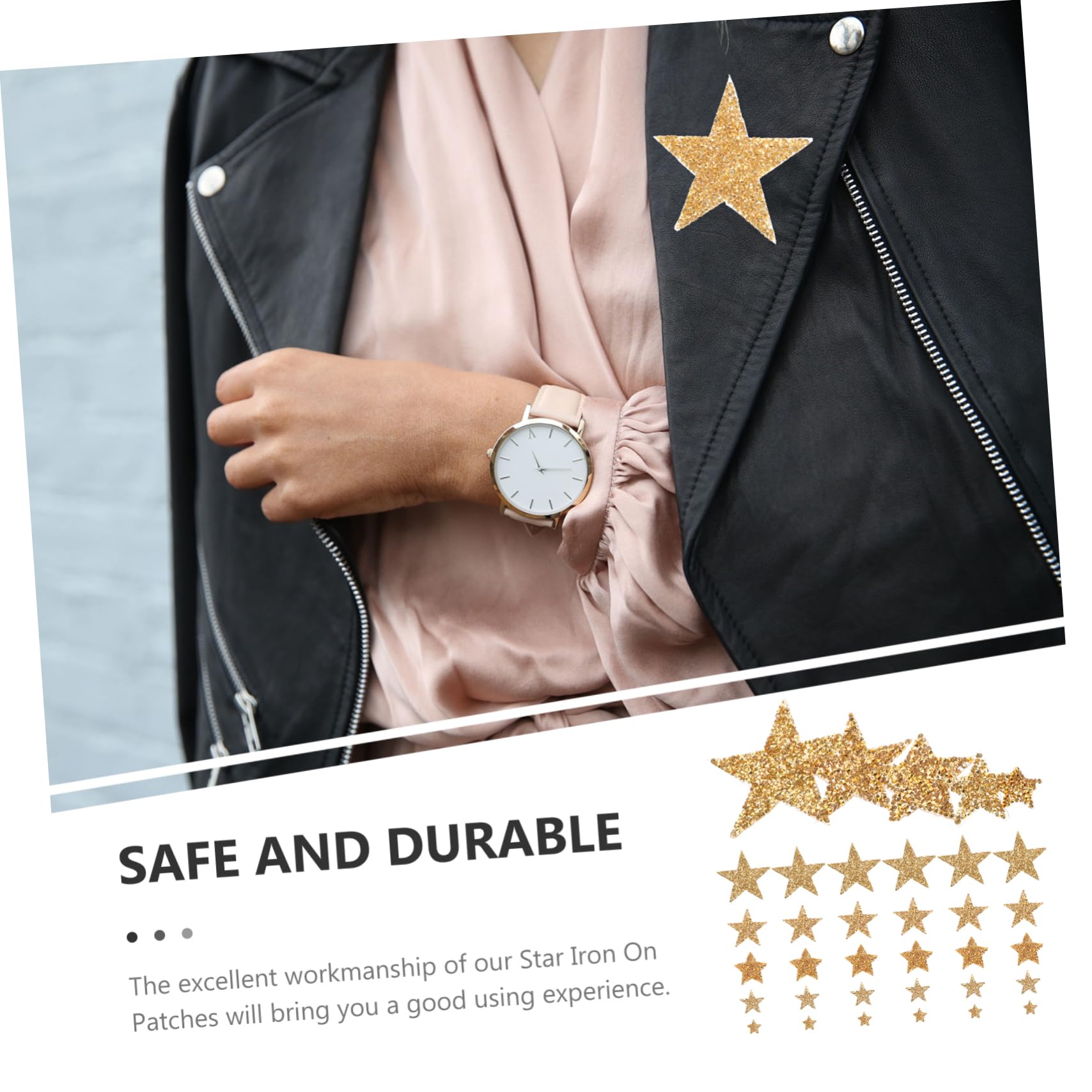 TEHAUX 150pezzi Patches Decorative Raso Con Rhinestone Forma Di Stella Per Cucire e Riparare Abbigliamento Accessori Per Borse Cappelli e Calzature Di Toppe Termoadesive Per