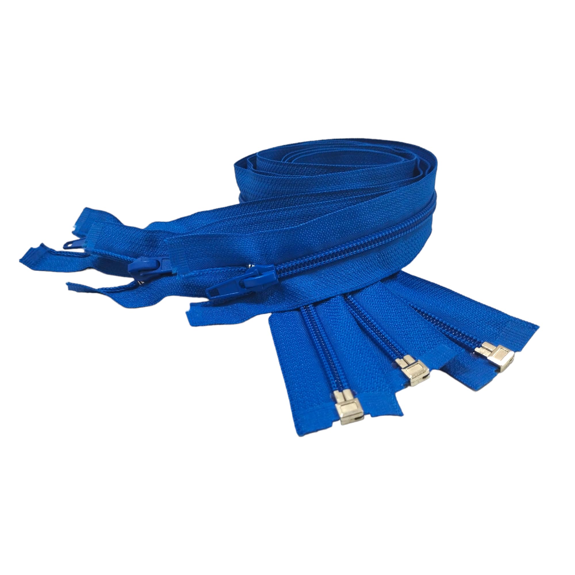 Pack of 3 Open Nylon Zippers n.5, Available in 16 Colours and 14 Sizes