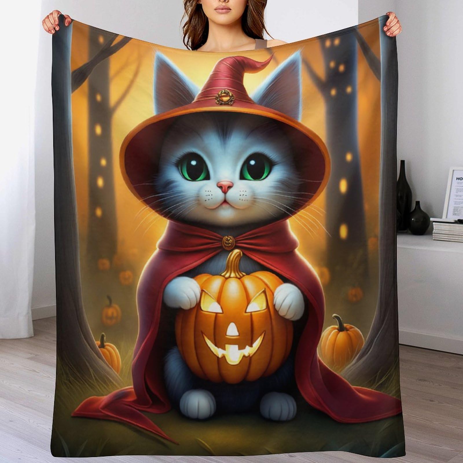 Couverture citrouille d'Halloween en flanelle, le cadeau de saison idéal