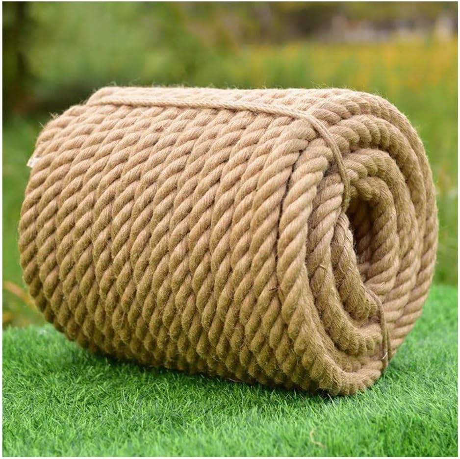 10-28 MM Thick Beige Twisted Manila Ropes, 10-100 M Natural Heavy Duty Hemp Jute Rope for Tug of War, Swing, Crafts, Hammock, Gardening, Indoor and Outdoor use(D 12mm/0.47",L 10m/32ft)