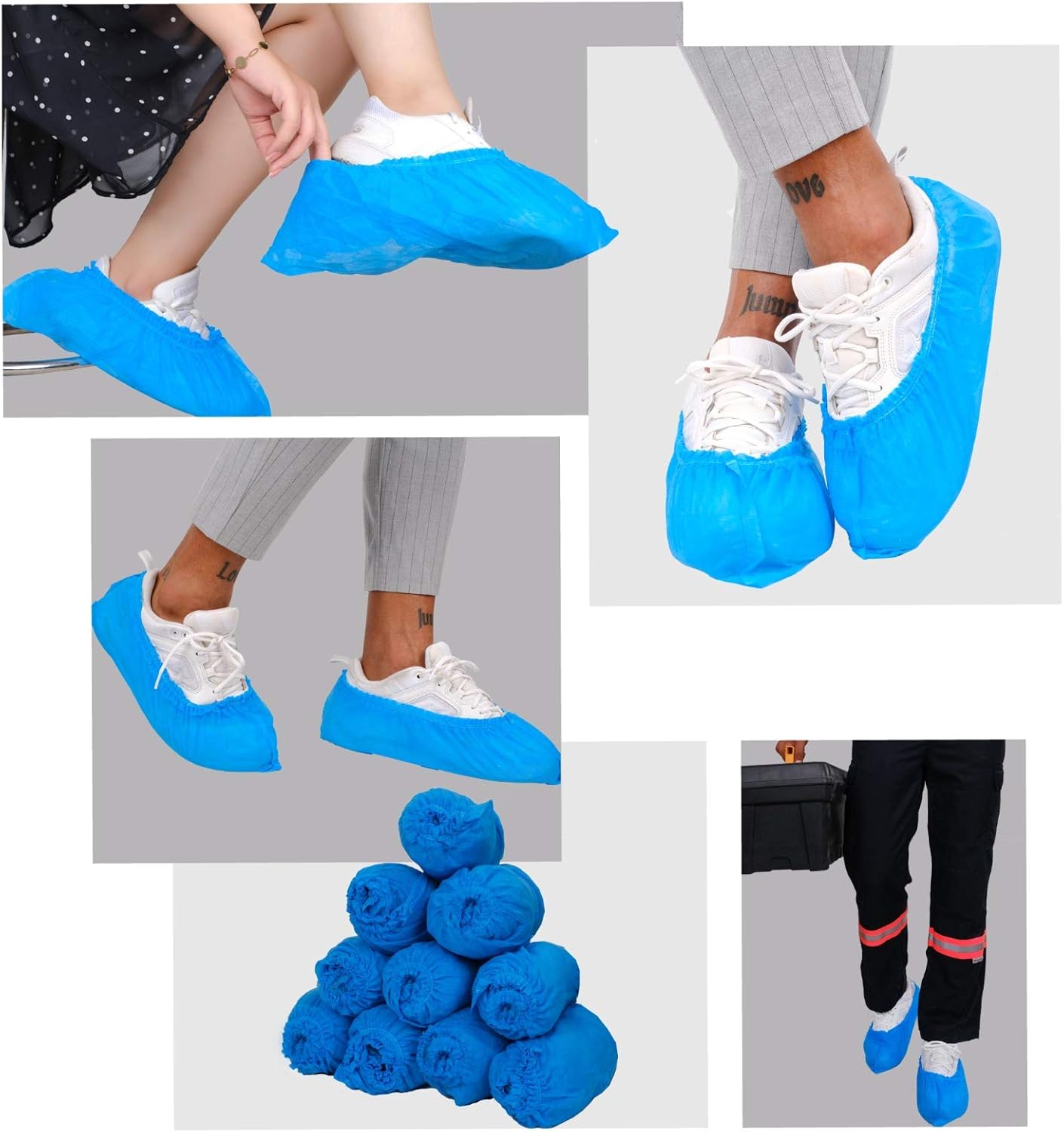 🛒 Crazy Deals Shoe Covers Disposable Non Slip -110 Pack (55 Pairs) - Booties for Shoes Covers - Disposable Shoe & Boot Covers Waterproof Slip Resistant Shoe Booties - Made of non-woven fabric - One Size Fits All