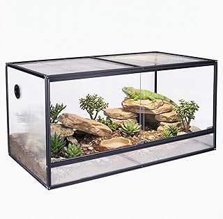 120 Gallon Bearded Dragon Tank, 48"x24"x24" (4x2x2 ft) Large Reptile Terrarium, Reptile Enclosure with Aluminum Frame, Mesh Top, Sliding Lock Doors