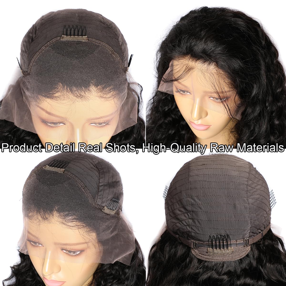 SIFULAN 13x4 Deep Wave Lace Front Human Hair Wigs 200% Curly Water Wave HD Lace Frontal Human Hair Wigs 24Inch 12A Pre Plucked Natural Hairline Trendy Hairstyle