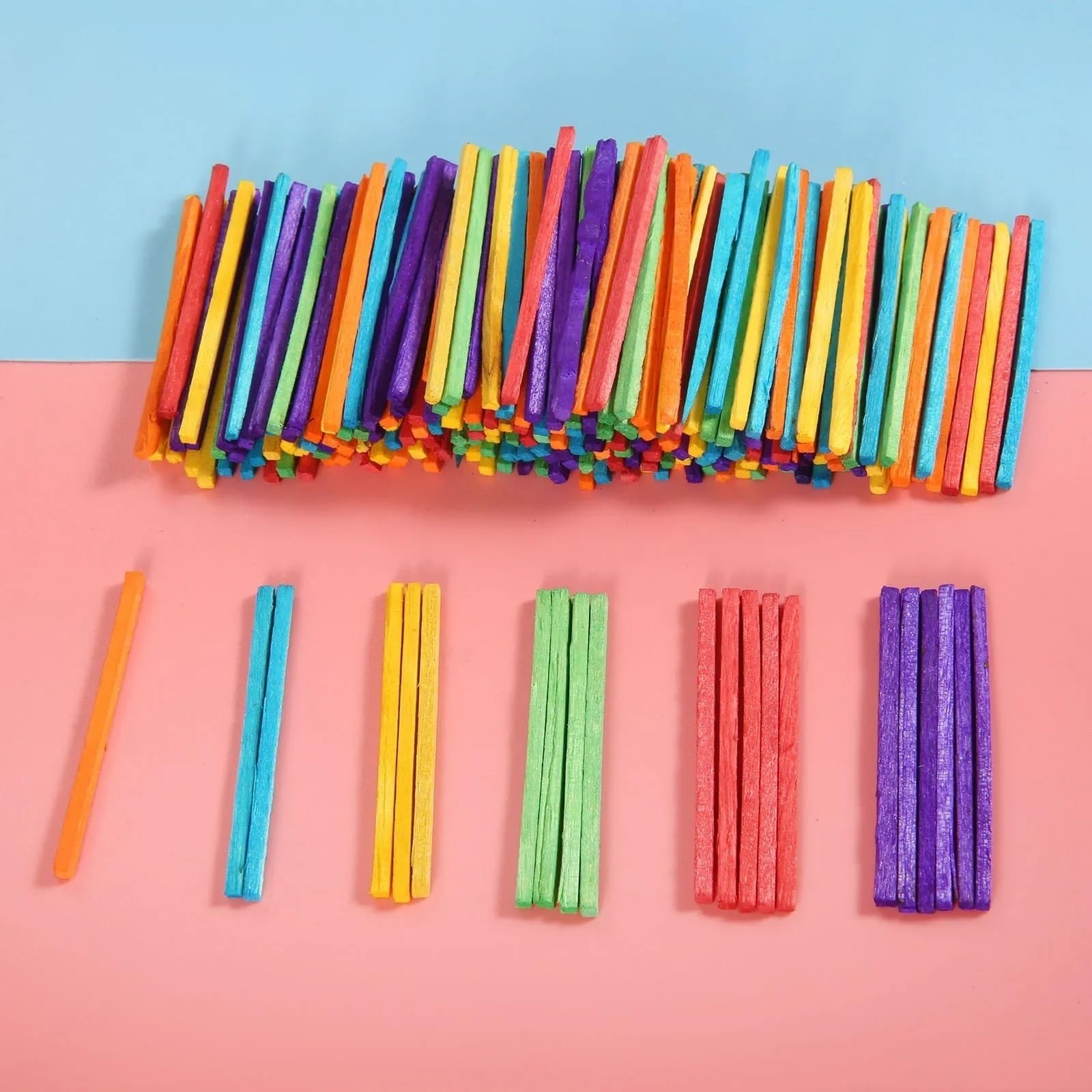 Bâtonnets en Bois Faits Main, 500 bâtonnets en Bois colorés, allumettes, Puzzle, Apprentissage des mathématiques, Loisirs créatifs