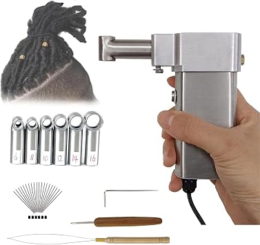 dreadlock maker machine, handheld dreadlock crochet braiding machine, braiding speed is very fast, there are 6 braiding heads 6/8/10/12/14/16mm