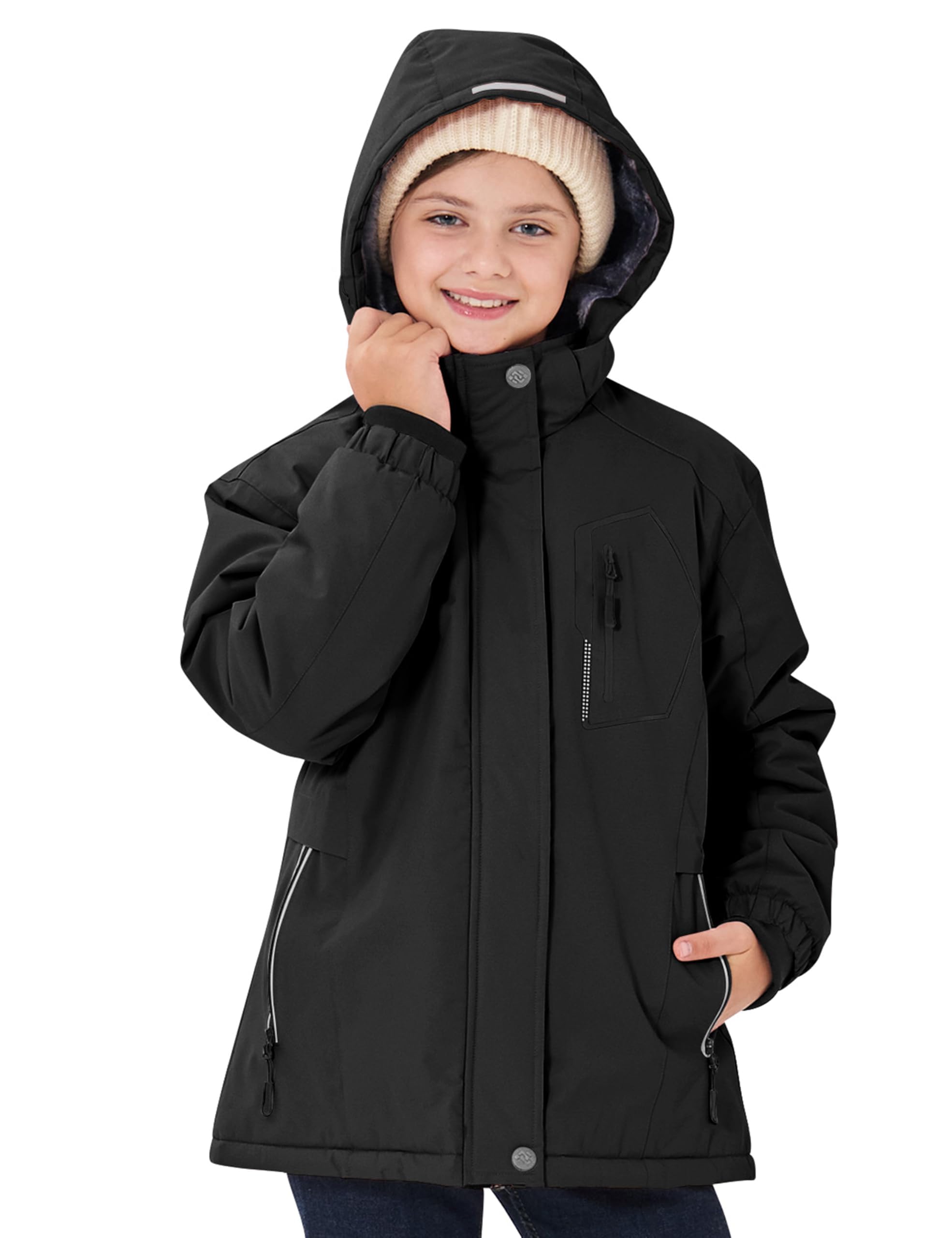 MoFiz Giacca Invernale Bambina Giacca sci Bambina Piumino Impermeabile Pile Antivento Giacche Ragazze Giacca In Softshell Con Cappuccio