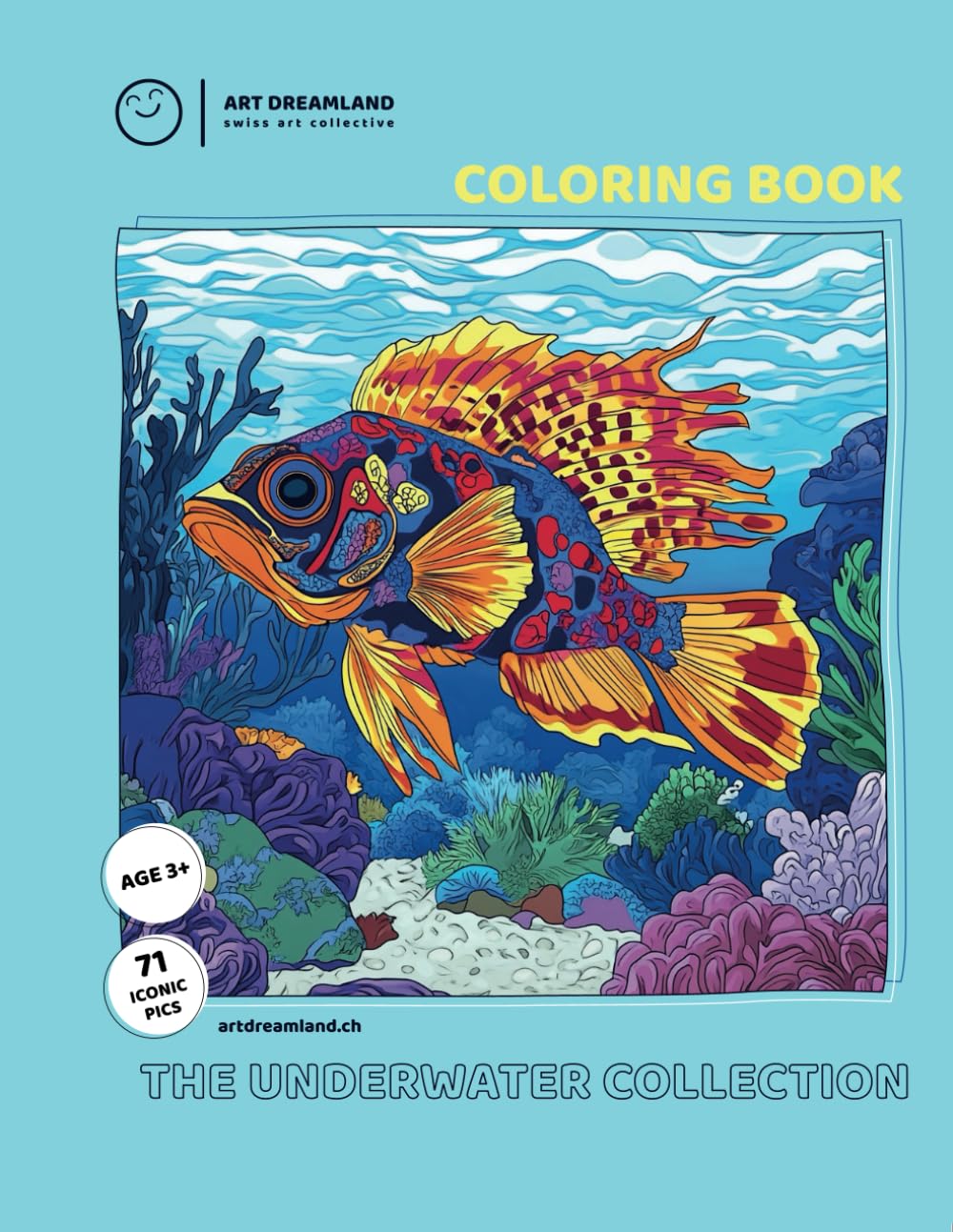 Livre de coloriage underwater collection pour adultes avec dessins océan relaxants