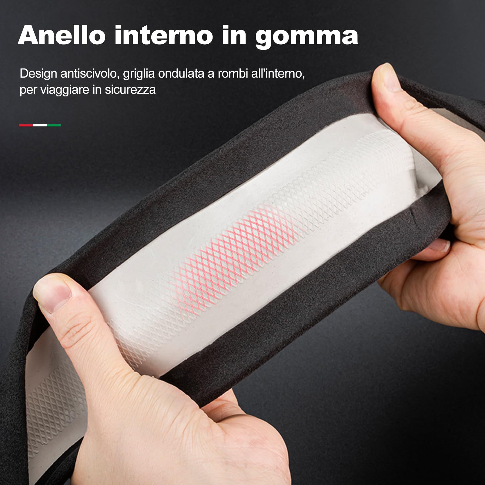 Ergocar Forma D Coprivolante per Auto Antiscivolo Sportivo Protezione per Volante Auto Pelle Scamosciata Inverno Caldo Universale per Forma D Coprivolante Diametro 38 cm (15 ") (Nero Marrone)