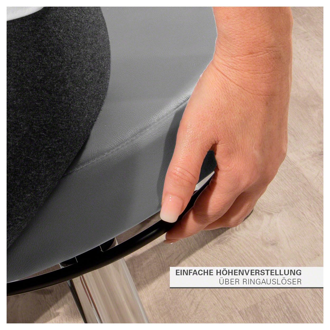 Sport-Tec Drehhocker Standard mit Komfort-Polster und Rollen, Rollhocker Arbeitshocker
