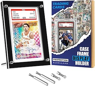 1-Slot Black Graded Card Display Stand - Single Card Holder for PSA Graded Cards - Baseball Card Frame -Collectibles Sports Card Stands for Showcase Display (1 Pack Desk Frame)