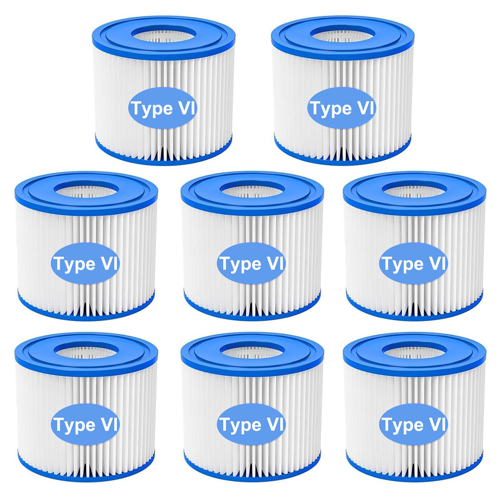 8 Piezas Cartucho de Filtro Piscina Tipo Vi Filtro de Repuesto para SPA Tipo Vi Cartuchos de Filtro 58383 Compatible con Lay-Z-SPA Miami Vegas Monaco Palm Springs