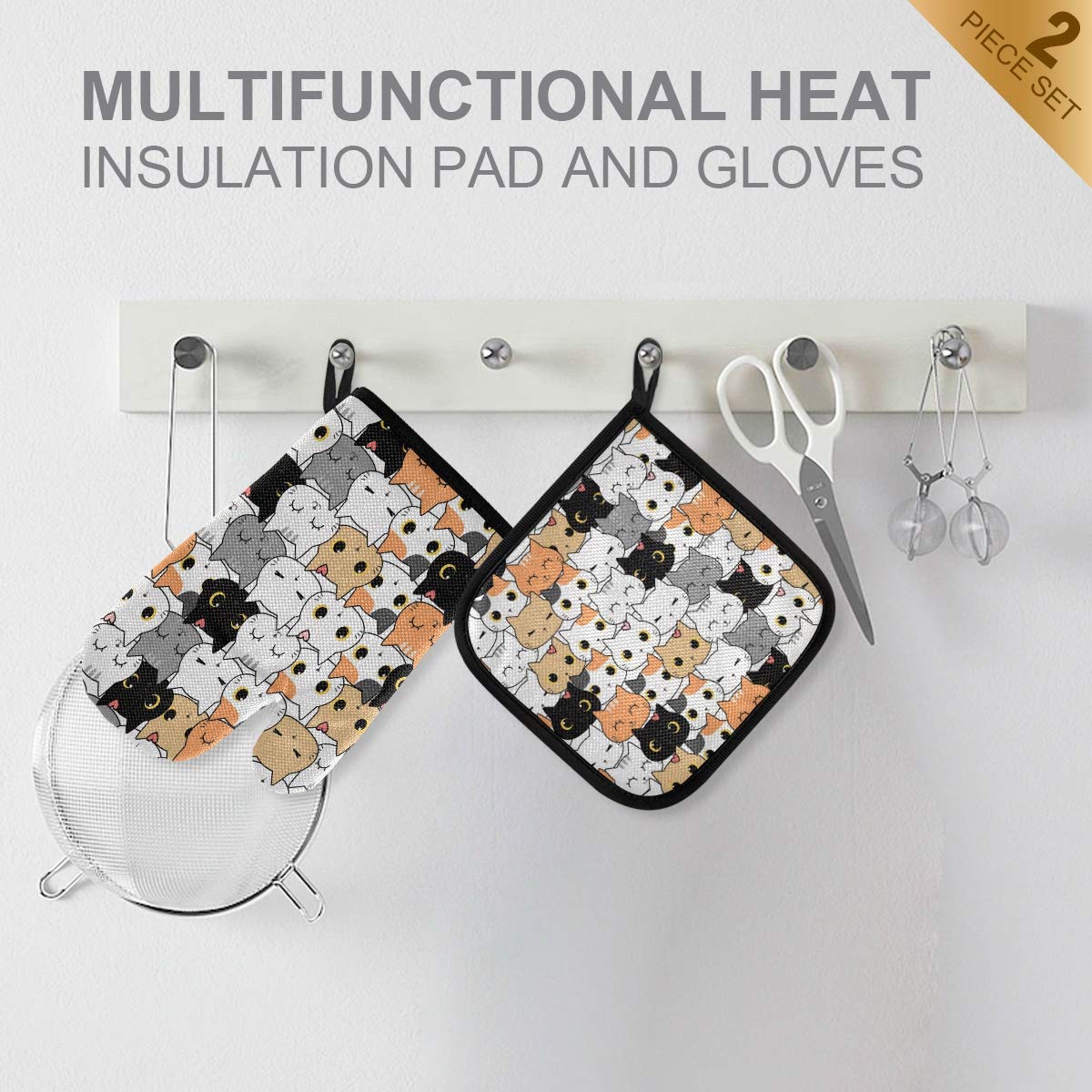 Aiperq – Gants de four en silicone résistant à la chaleur – Manique pattes d'ours – Taille 26 x 16 cm – Lot de 2 pour barbecue et four