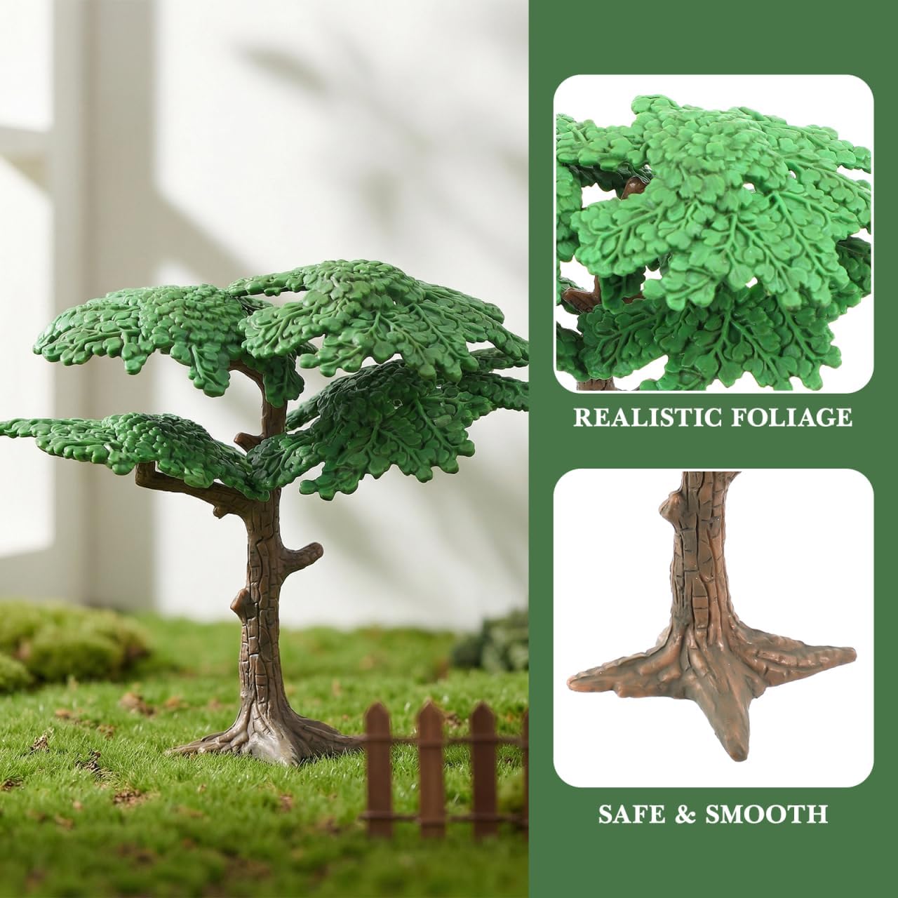 BESTYASH 3Pcs Miniature Landscape Tree Model Pine Cypress Trees for Railroad Diorama Craft Supplies Mini Plant Decor for Home Office Christmas Display 4.13X3.74X1.96In