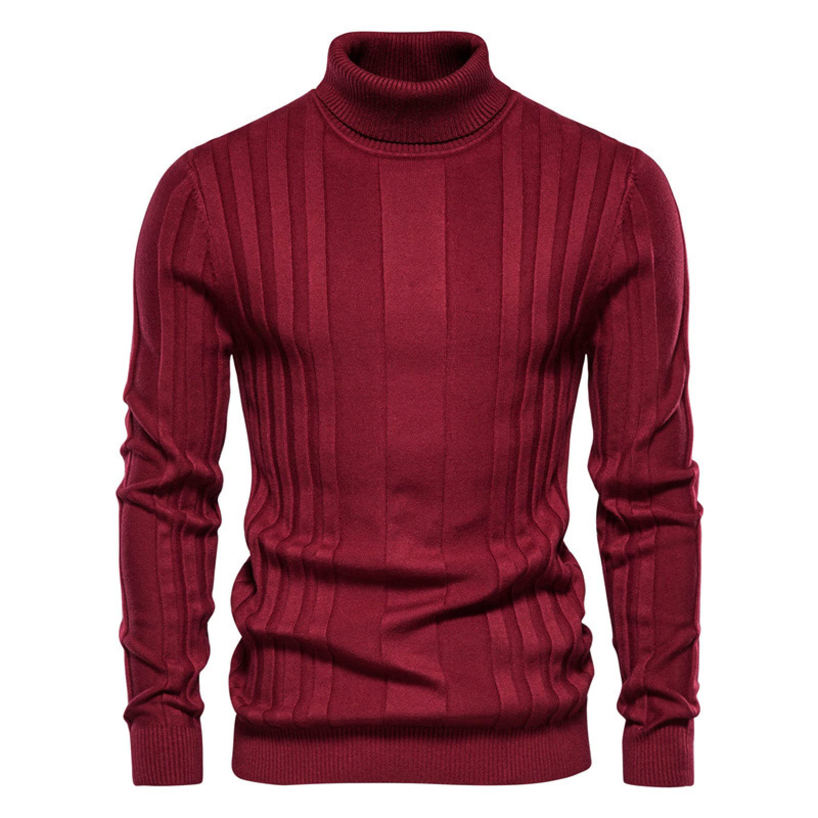 Pull à col roulé pour homme en molleton chaud tricoté grande taille - 2