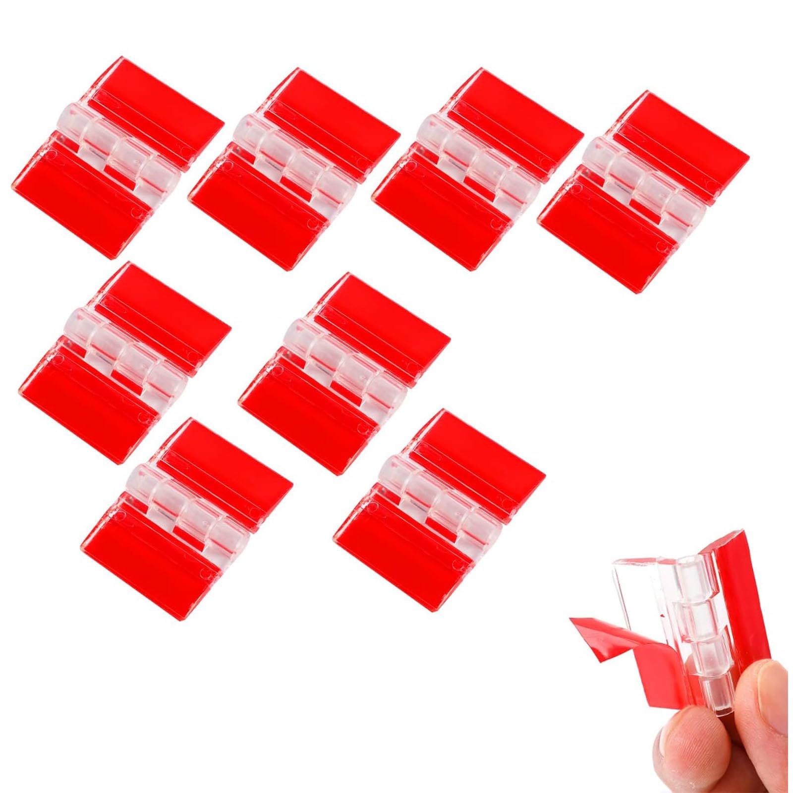 Mikiuly Pack of 8 Clear Acrylic Hinges, Transparent Plastic Hinges, Self-Adhesive Folding Hinges, Small, Tools for Cupboard, Load Capacity 20 g, (2.5 x 3 cm)