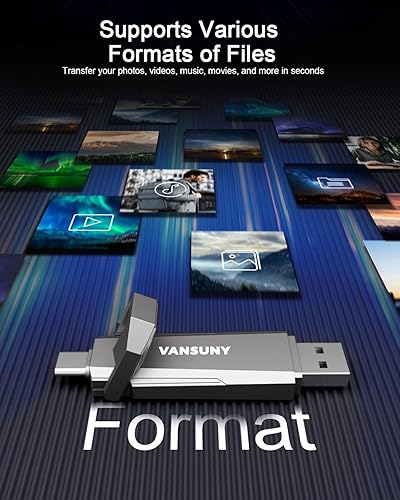 Miniatura 4 de Vansuny Unidad de estado sólido USB de 1 TB de hasta 1000 MBs 3.2 Gen 2 Dual SSD USB A + Tipo C SSD externo portátil para teléfono Android, tableta,