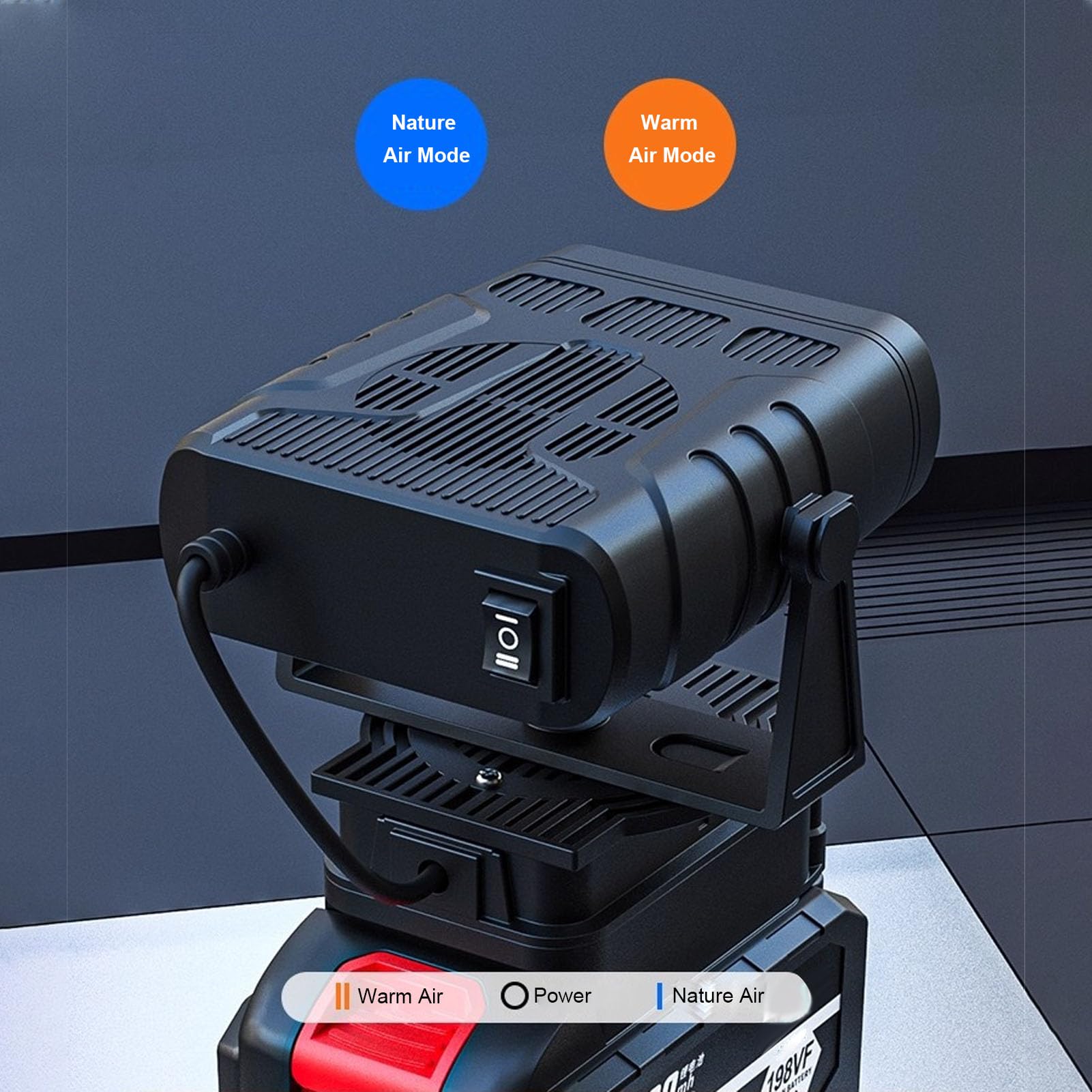 Luocute Auto-Heizungsventilator, 170 W, 2 Geschwindigkeitsstufen, Tragbarer, Batteriebetriebener Auto-Fenster-Defroster-Defogger mit USB-Ausgang, für Alle Outdoor-Aktivitäten Im Auto