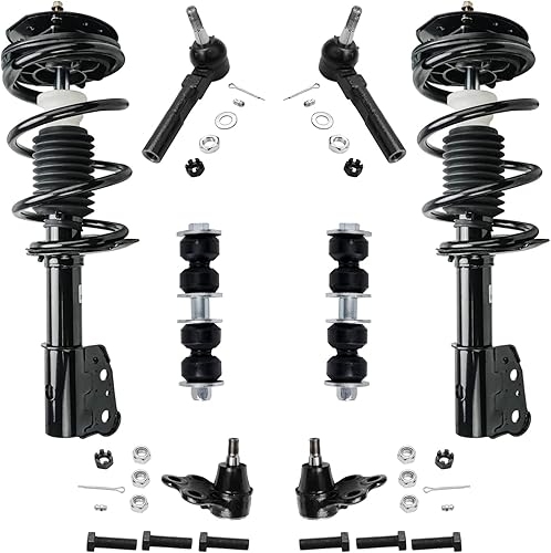 Miniatura 343 de Detroit Axle - Kit de puntales delanteros de 6 piezas para Chevrolet Aveo Aveo5 Pontiac G3 Wave, barra estabilizadora, varillas de acoplamiento