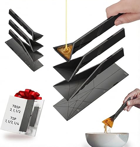 Miniatura 10 de POLÍGONOS - Cucharas medidoras plegables planas originales 3 en 1 | 2 cucharas se pliegan en 6 tamaños | Magnéticas | Tecnología DuraBend que dura