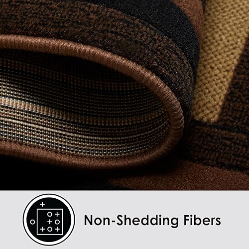 Miniatura 6 de Home Dynamix Catalina Virginia - Alfombra abstracta geométrica negromarrón 3 pies 3 x 5 pies 2 pulgadas