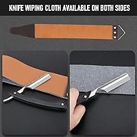 Vista 3 de Maquinilla de afeitar recta con estuche - Afeitadora profesional de borde recto de acero inoxidable premium para barbero con estuche de afeitado