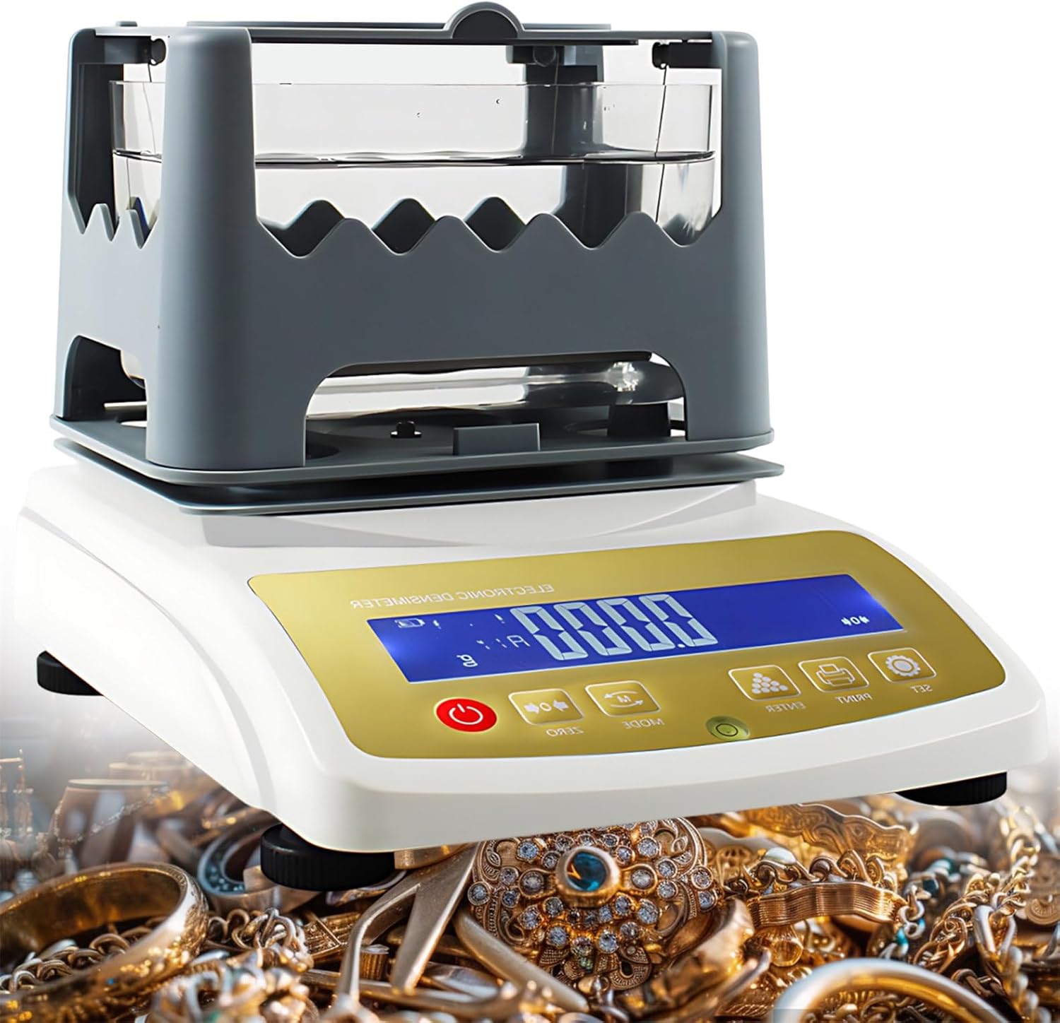 Gold Purity Tester Precious Metal Analyzer, Digital Electronic Gold Density Meter for Jewelry Industry Bank Pawnshops, Weighing Precision 0.01g/0.001g 300K
