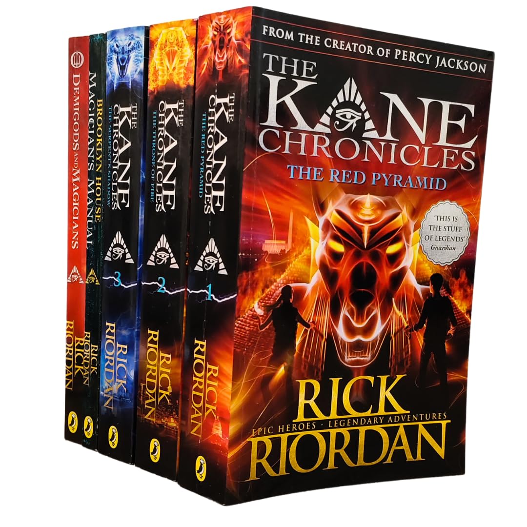Kane Chronicles Complete 5 Books Set Including Demigods and Magicians and Magician's Manual the Red Pyramid, Throne of Fire, Serpent's Shadow      Paperback – November 30, 2024