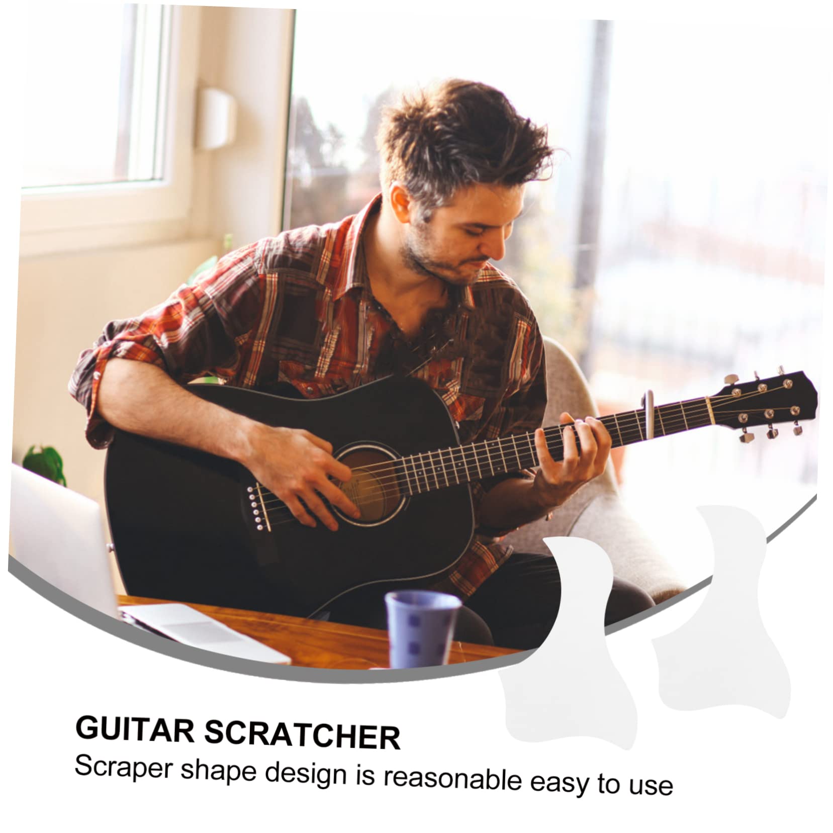 18 Pieces Guitar Scratch Plate Be -Scratch Board for Guitar Guitar Picks Protectors Stickers Supplies Electric Guitar Transparent Plastic White