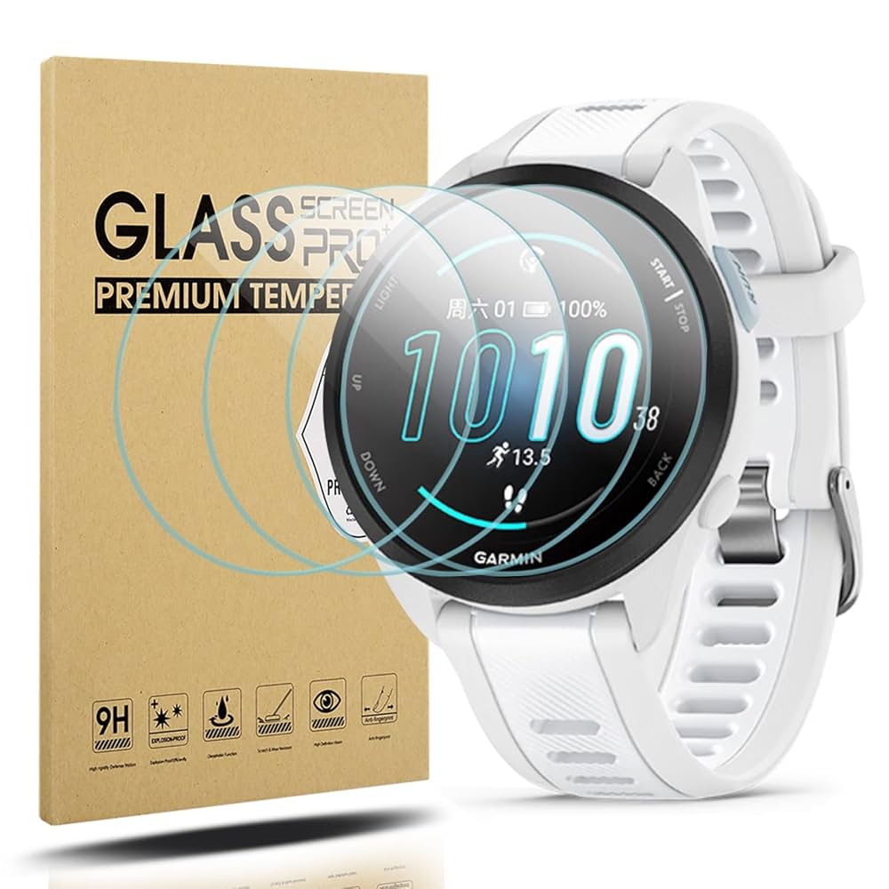 Protection Écran Garmin Forerunner 165 - Verre Trempé 9H Anti-Rayures - Lot De 4