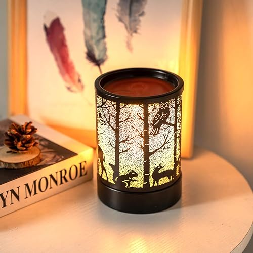 Miniatura 2 de Calentador de cera de fragancia para derretir velas eléctricas, quemador de aceite esencial con 2 bombillas de 25 W, calentador de cera eléctrico