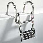4 Step Pontoon Boat Ladder, Pontoon Ladders for Pontoon Boats,Stainless Steel Rear Entry Inboard Ladders Over Platform