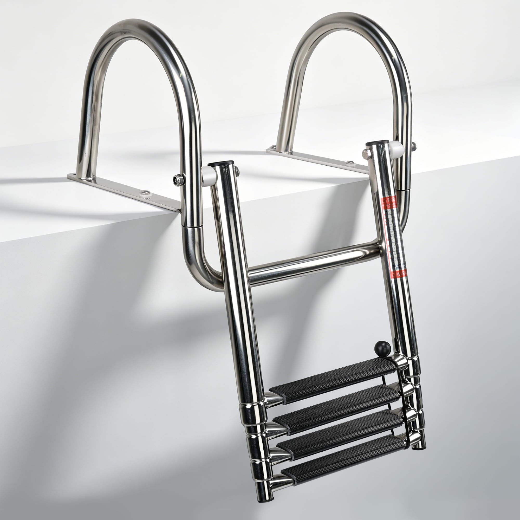 Photo 1 of Manumarine 4 Step Pontoon Boat Ladder Stainless Steel Rear Entry Marine