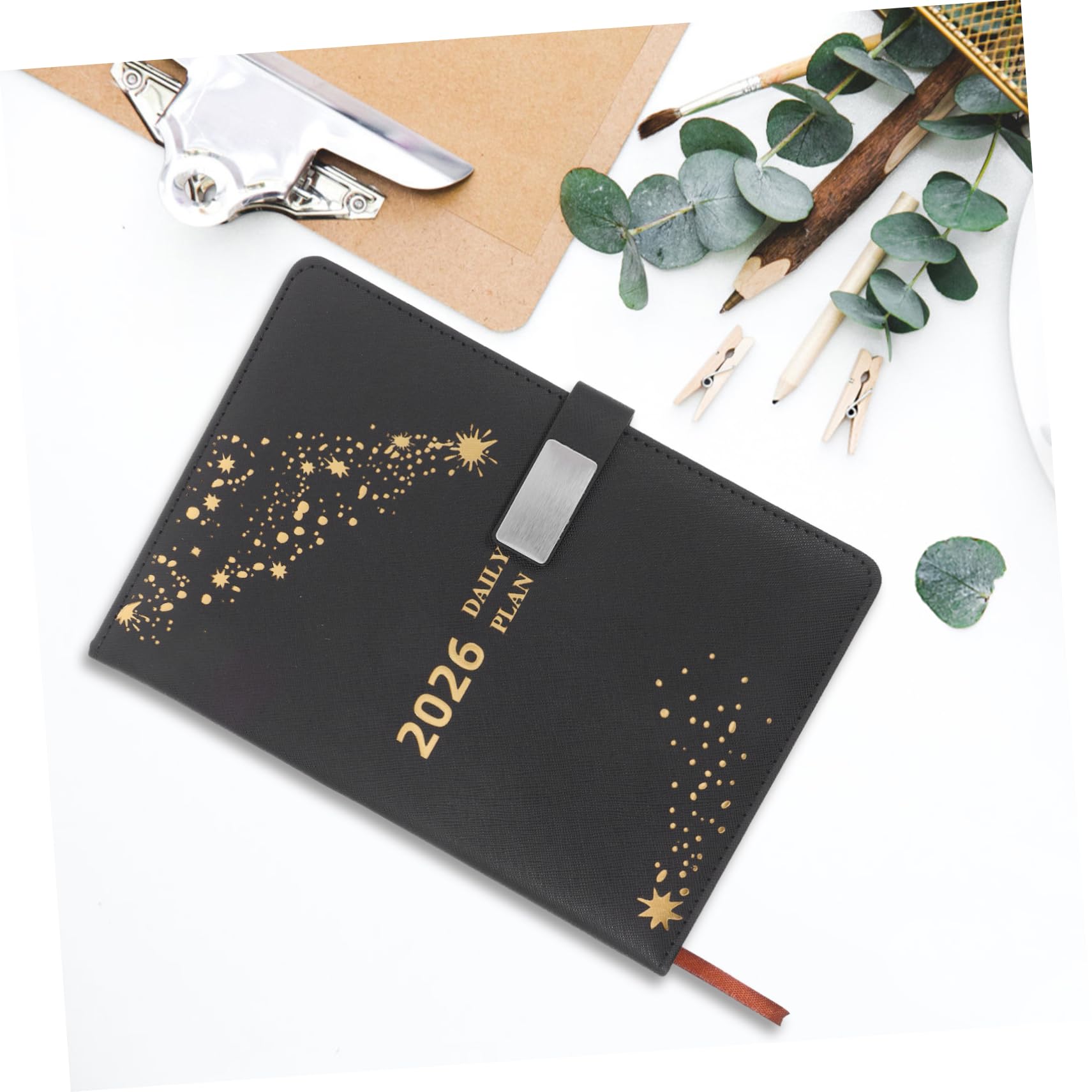 PLAFOPE Agenda Planificateur Quotidien avec Index Mensuel Carnet de Notes Portable pour Bureau et Voyages