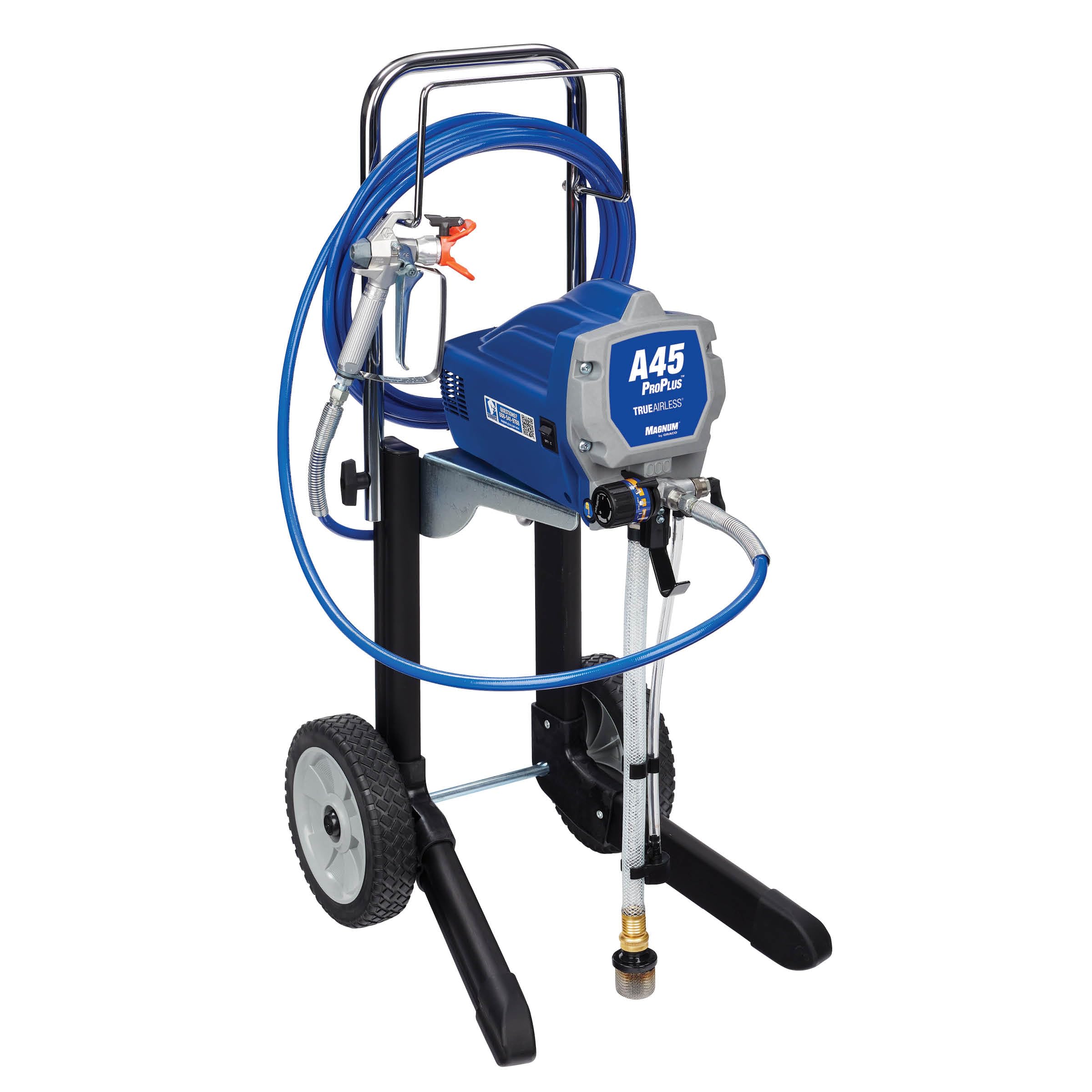 Magnum by Graco 17C245 Airless system natryskowy A45 ProPLUS, potężne urządzenie na kołach, do większych projektów domowych (prędkość przepływu 1,17 l/min, ciśnienie maks. 207 barów)