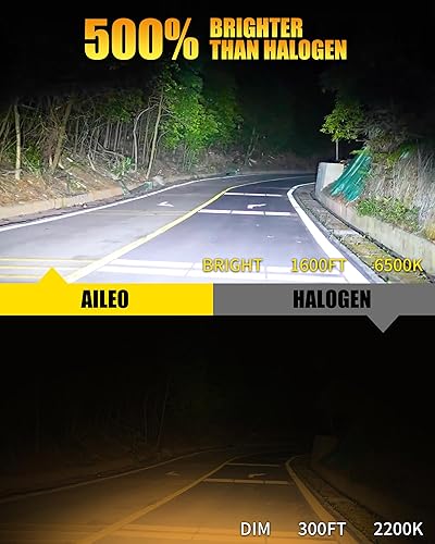 Miniatura 3 de AILEO Bombillas LED HB3 9005 actualizadas 2024, 18000 lúmenes, 60 W, 500 % ultra brillo, 6500 K, blanco frío 9005, bombillas LED antiniebla, Canbus