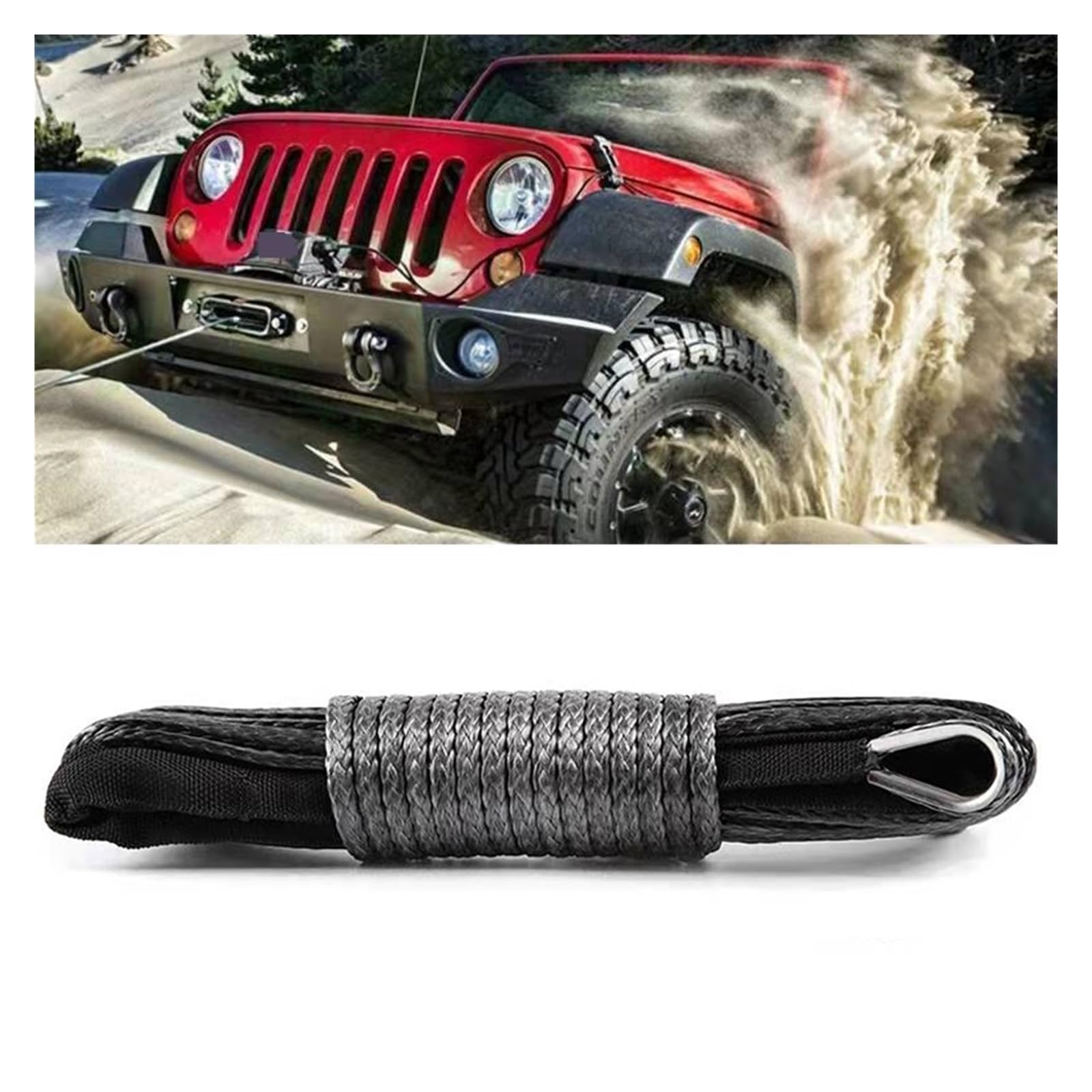 30M 20500LBS Syntetyczny Kabel Do Odzyskiwania Liny Wciągarki Off Road 4WD ATV UTV Truck Boat SUV Solidna I Niezawodna