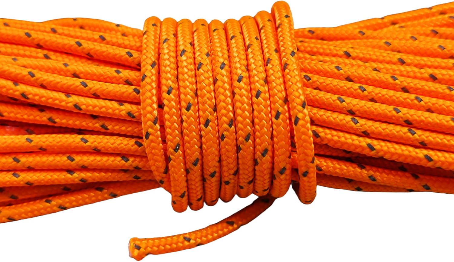 Ultra Light Dyneema Reflective Orange Rope 1/16 Inch Diameter | 440lbs Breaking Strain | Tent Guy Guide Rope | Suitable for Sailing, Dinghy, Yachting, Cruising, Racing - 105 Feet