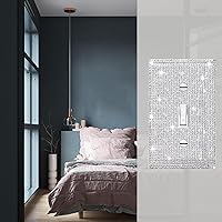 Vista 5 de Gaocai 1 PC Placa de Pared de Diamantes de Imitación Plateados Brillantes Cubierta de Interruptor de Luz Cubiertas de Interruptor Placas de Pared