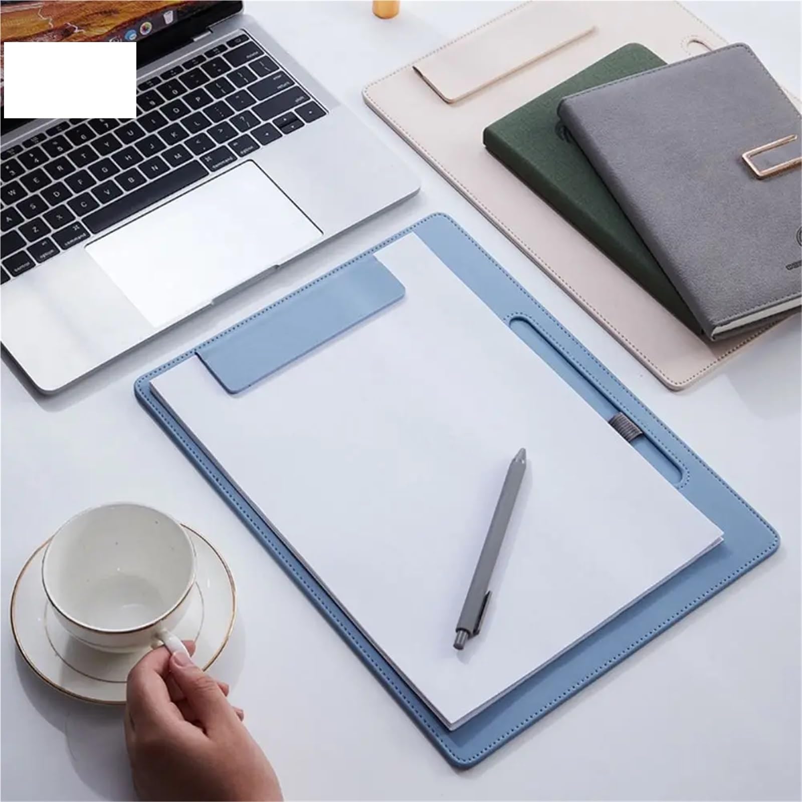 4PCS A4 Appunti Business Pad Cartella Board Esame Lavagna Speciale Clip Libro Cancelleria Blocco da scrittura Cartone Firma Per l'ufficio(BLUE)