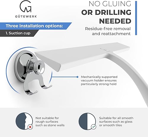 Vista 69 de GÜTEWERK Escobilla de ducha para puertas de vidrio, escobilla de silicona para ventanas, baño y limpieza de vidrio, color negro, 9 pulgadas