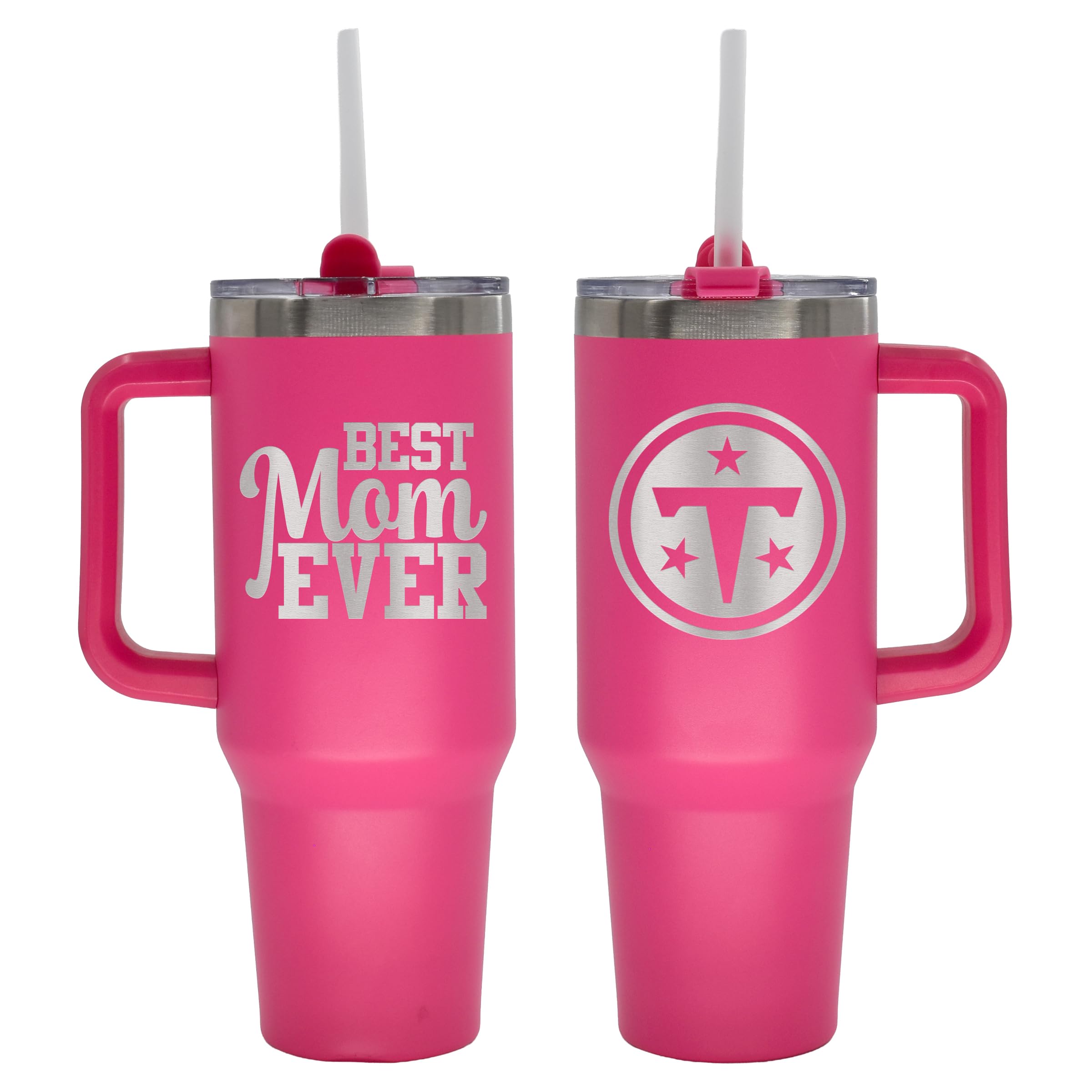 The Memory Company Minnesota Vikings Kolossaler Becher aus Edelstahl, mit Gravur "Best Mom Ever", Rosa