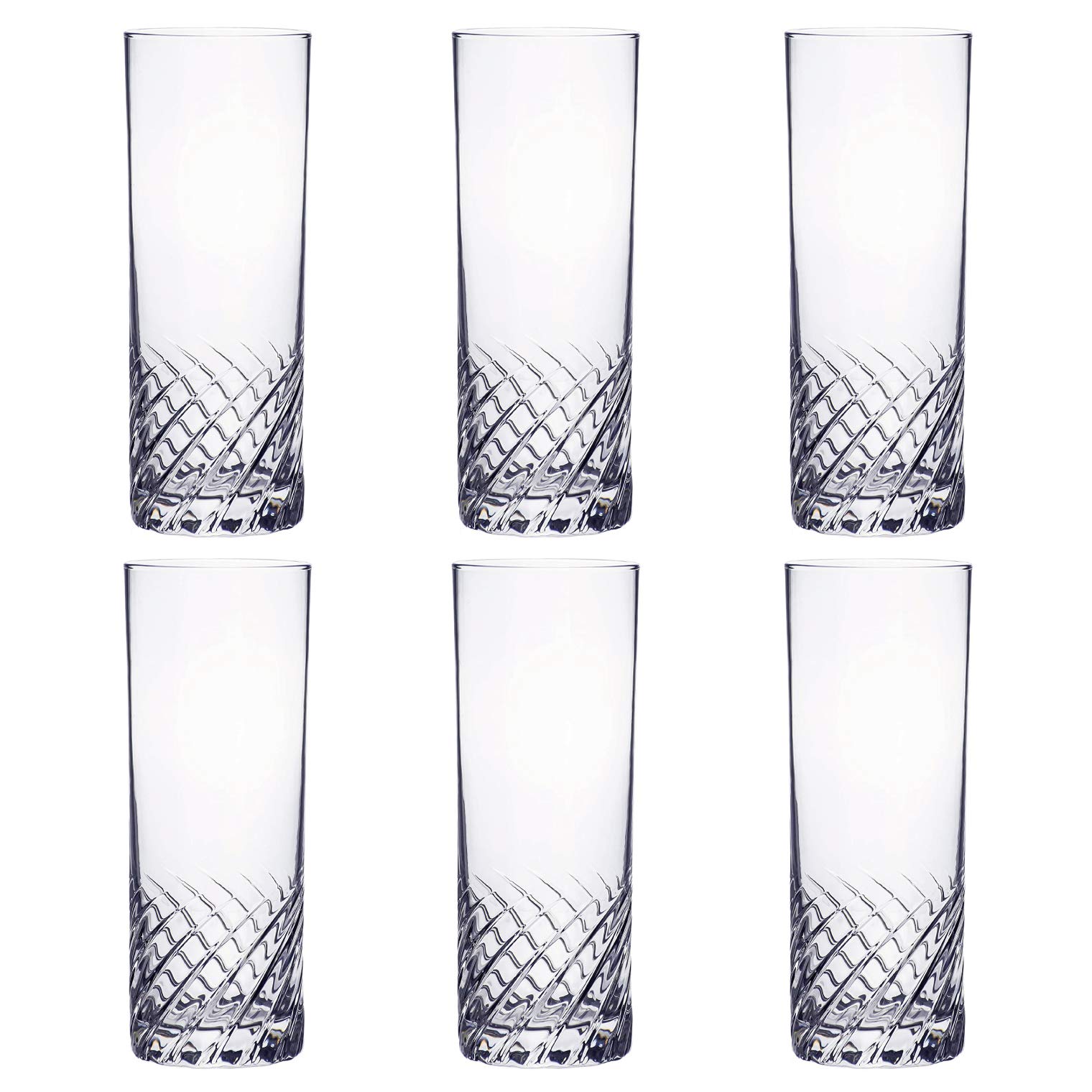 Slash Collins Glass Set, 360ml, 6-Piece, Clear