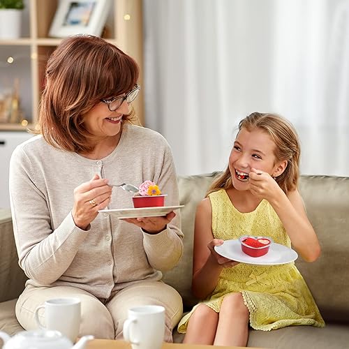 Miniatura 5 de ELECLAND Juego de 50 moldes de papel de aluminio con forma de corazón rojo de 3.4 onzas con tapas, para postres, para hornear, cupcakes, para San